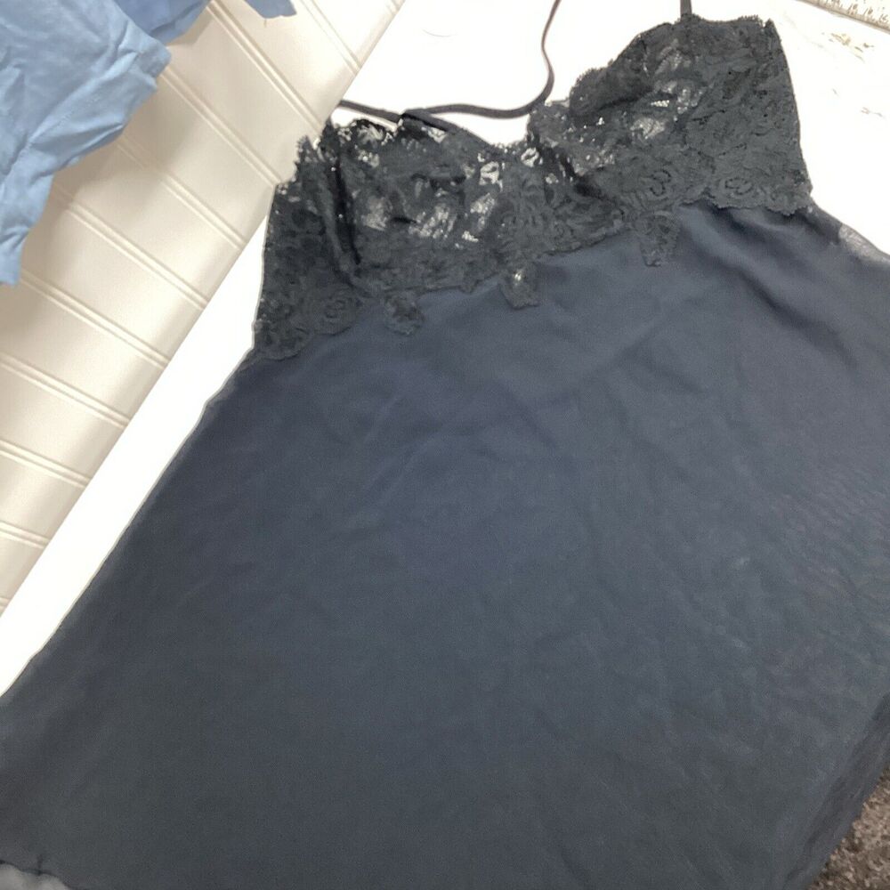 Victoria's Secret Black Lace Nightie Baby Doll Dress Up Size Medium Women’s *G